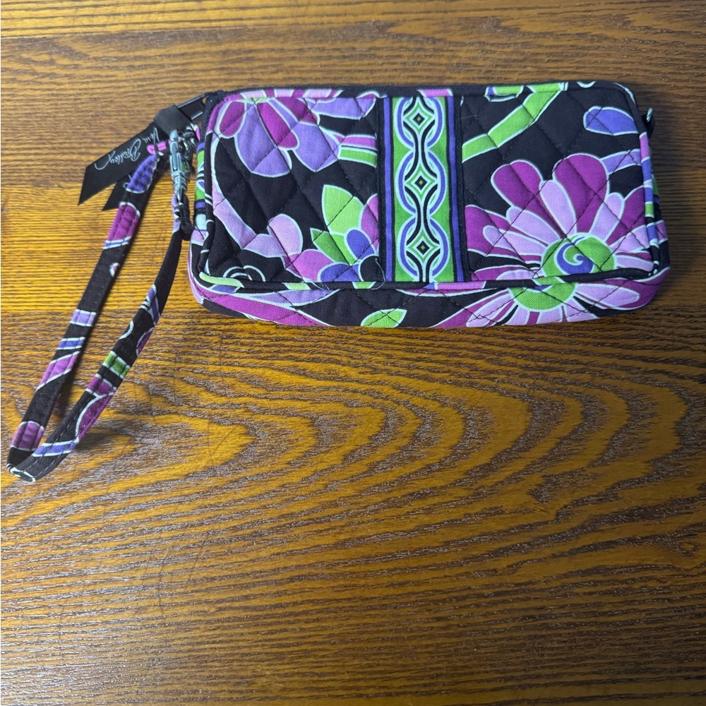 Vera Bradley Purple Punch Floral Wristlet Wallet ~ Like New